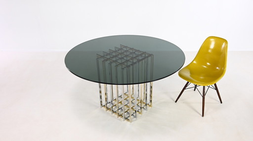 Pierre Cardin, “Cage” Dining Table, Chrome and Gilded Chrome. France, C.1970.