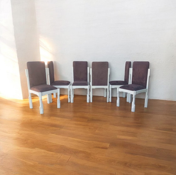 Image 1 of Set van zes stoelen uit de jaren 70 van LUCIANO FRIGERIO, Norman-serie.