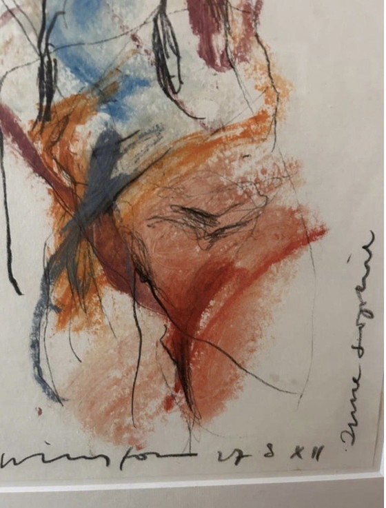 Image 1 of Set aus 2 signierten abstrakten Kunstwerken – Ausdrucksstarke moderne Kunst – Gerahmt