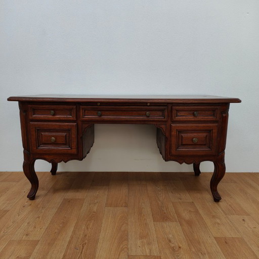 Antiker, vintage Bankerschreibtisch aus Eiche, Holzschreibtisch, Büro – bureau, Wood