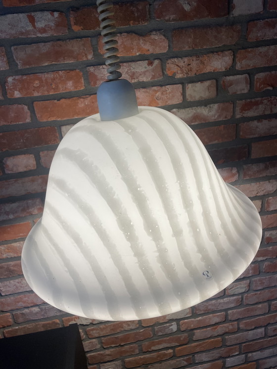 Image 1 of Vintage Glazen Peill Putzler Hanglamp Zebra Glas