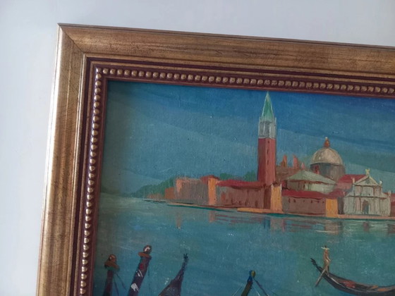 Image 1 of ORIGINAL Ölgemälde auf Karton inkl. Rahmen | Markusturm/Venedig | Signiert