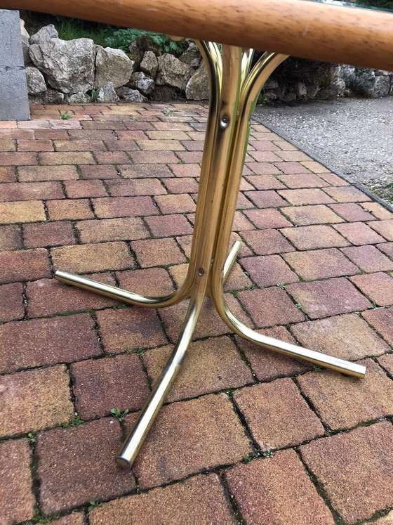 Octagonal Brass & Glass Dining Table – Hollywood Regency (photo 2 of 6)
