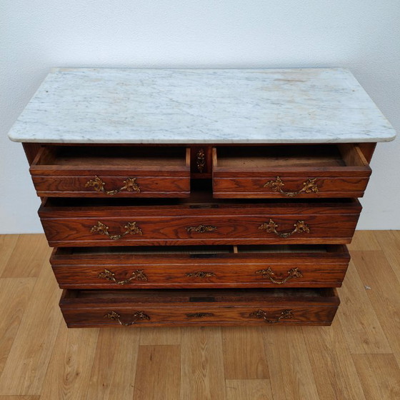 Image 1 of Vintage Antique sideboard, dresser, chest of drawers, bathroom vanity with marble top