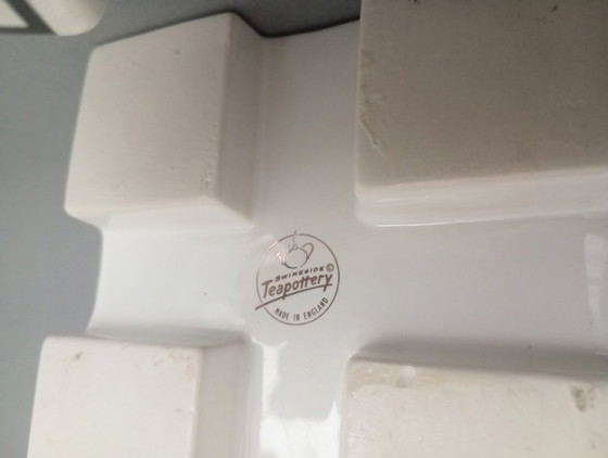 Image 1 of Juraj Mihalik postmoderne/kubistische 'Mondriaan' keramische theepot jaren 80