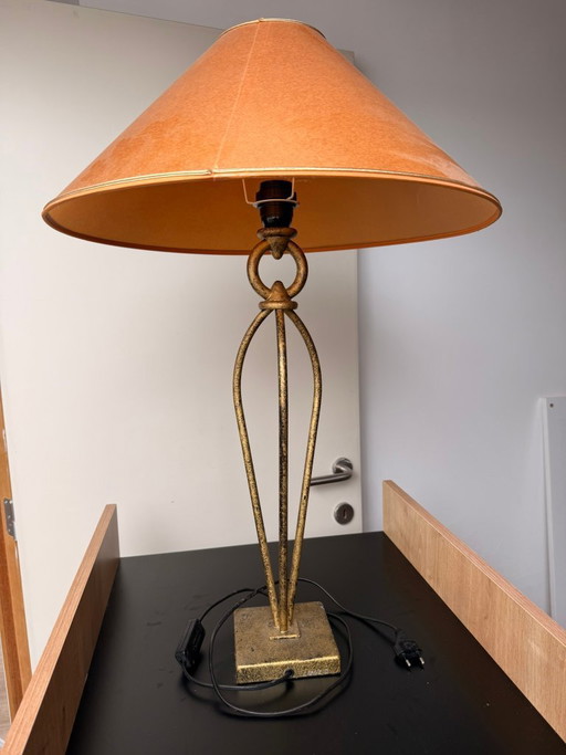 Vintage Skulpturale Metall Tischlampe – tafellampen
