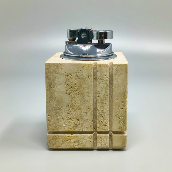 Image 1 of Seltenes Raucherset aus Travertin aus den 1970er Jahren von Enzo Mari für Fratelli Mannelli