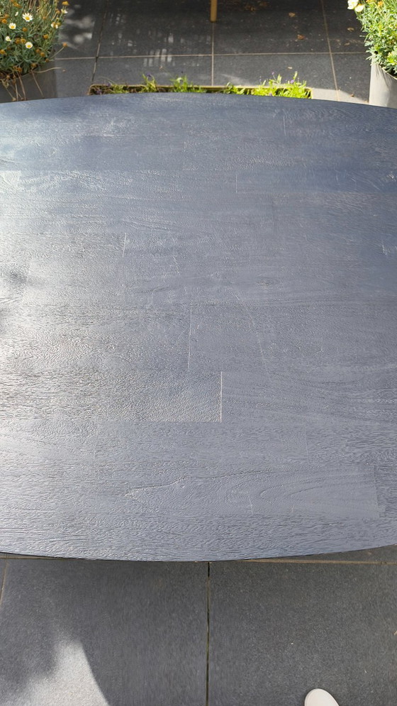 Image 1 of Oval Dining Table Aron Mango Wood Black – 200cm
