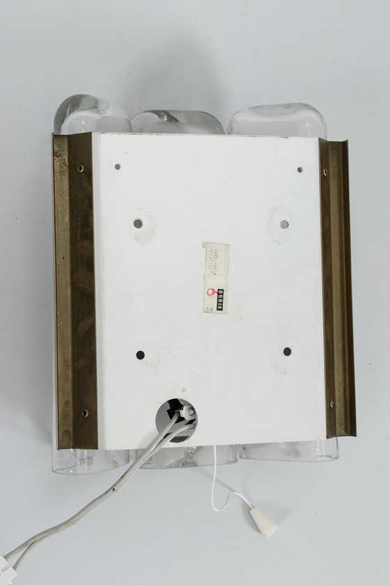 Image 1 of Applique murale Doria en laiton et verre