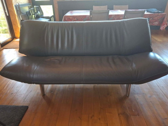 Image 1 of 2 fauteuils en 1 Leolux-bank, grijs en rood