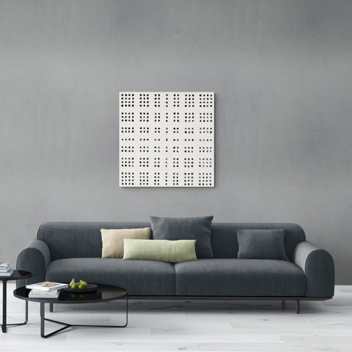 Composition en noir et blanc, 80 x 80 cm