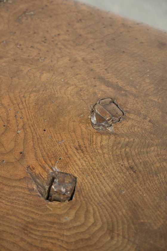 Image 1 of Unique and original antique English farmhouse stool/side/coffee table from the 17th century
