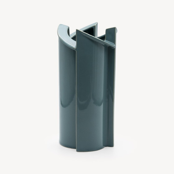 Image 1 of Jan van der Vaart pour Rosenthal Vase en porcelaine turquoise 1988