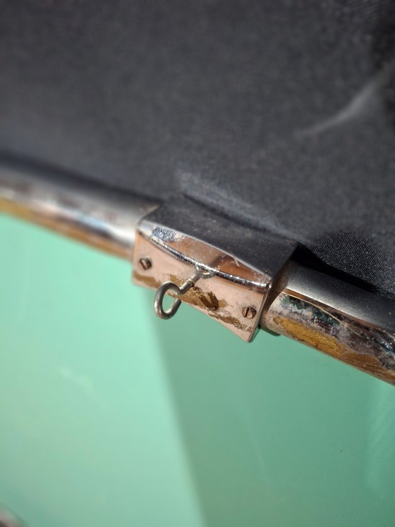 Image 1 of Art Deco chrome oval mirror