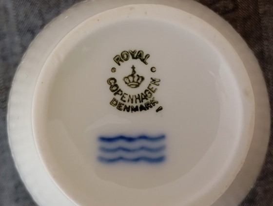 Zuccheriera con coperchio e Lattiera Royal Copenhagen 'White Fluted Half Lace' – Stoviglie, Porcellana (photo 2 of 22)