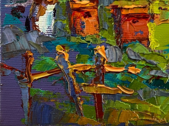 Original Oil Painting Rural Life Landscape Summer Day In The Village – Paintings & Drawings, Canvas (photo 6 of 8)