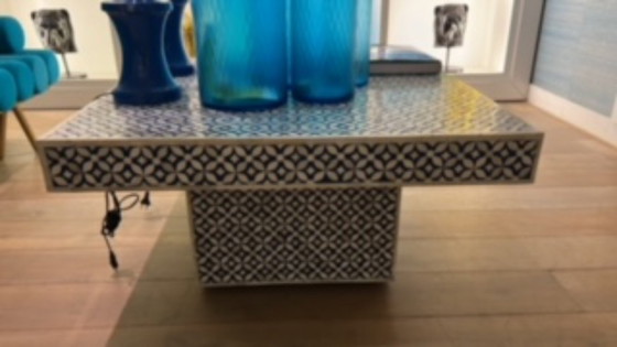 Image 1 of Antique Indian bone inlay coffee table