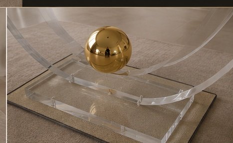 Exclusive Casarte Phoenix Design Dining Table – Acrylic & Glass – Gold (photo 4 of 5)