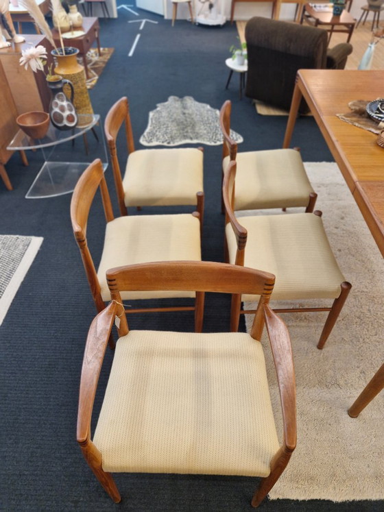 Sedie da pranzo Bramin design danese - set 5 pezzi, Tessile, Beige (foto 2 di 13)