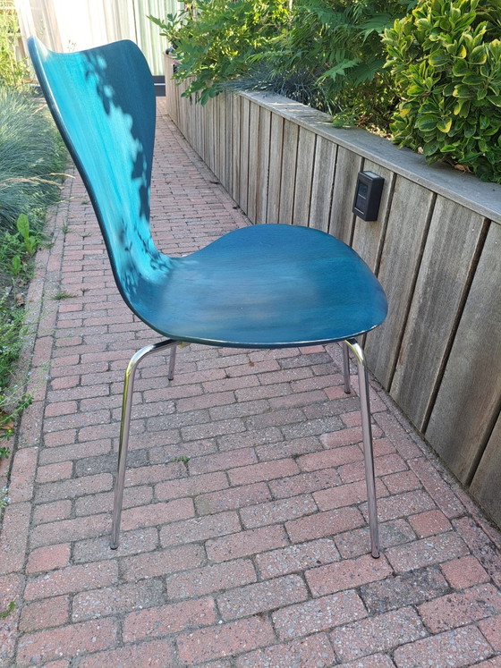 Image 1 of 3 x Vintage Danish design Fritz Hansen butterfly chair petrol blue marked