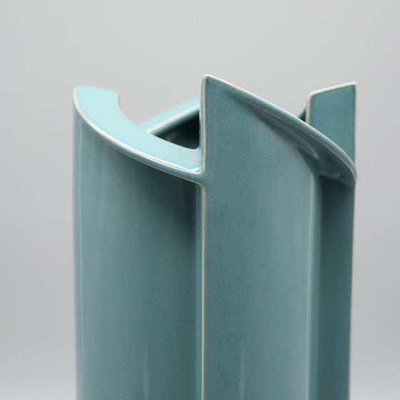 Image 1 of Jan van der Vaart para Rosenthal Jarrón de porcelana turquesa 1988