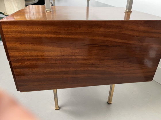 Image 1 of Italienischer Schreibtisch von 1950 aus Glas, Mahagoniholz ​​und vergoldetem Metall