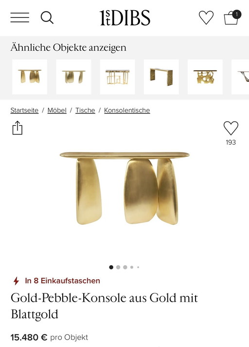 Designer Konsole Blattgold 