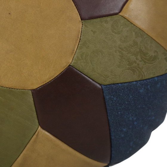 Cuscino rotondo vintage patchwork double-face Skai in similpelle 44 cm – Cuscini (photo 9 of 15)