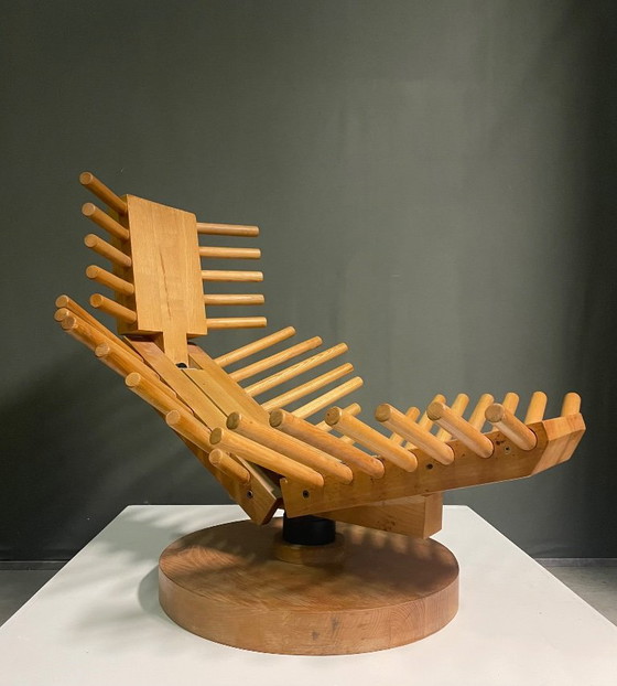O.F. BLAHA 'KOALA' LOUNGE CHAIR, NETHERLANDS 1960S, Swivel chairs, Wood, Metal, Brown, Design (photo 5 of 8)