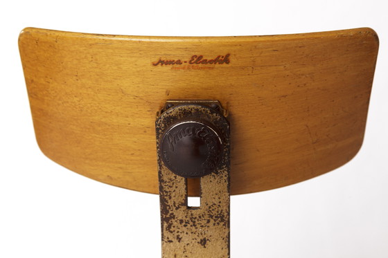 Image 1 of Industrial Swivel Chair by Ama Elastik – 1950s Vintage Bauhaus Design, Wood & Metal