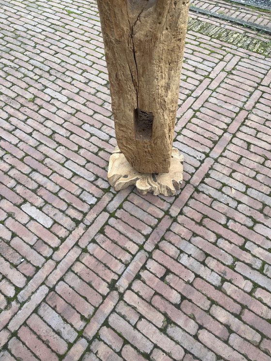 Image 1 of Unieke lamp van een oude meerpaal. 