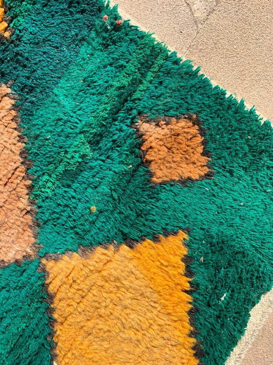 Handgeknüpfter Boujaad-Teppich – Marokkanischer Wollteppich, abstraktes Berber-Design, geometrische (photo 7 of 12)