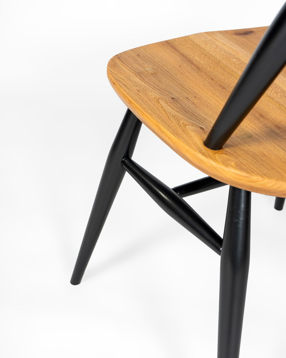 Image 1 of 2 X Moustache Dining Chairs By L. Ercolani For Ercol In Black And Elm Wood