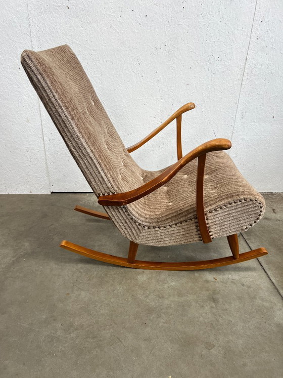 Image 1 of Sedia a dondolo vintage, in teak, Svezia, anni '50