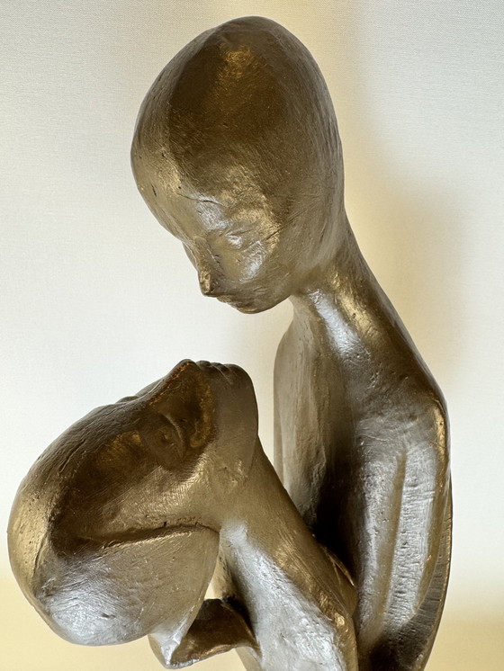 Image 1 of Scultura originale di Geert Kunen "Koppel" - firmata e contrassegnata - 53 cm