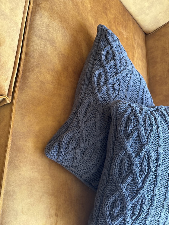 Image 1 of Coussin décoratif, gris, tricoté, 60x60