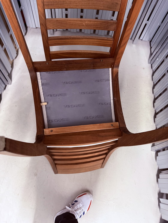 Image 1 of 3 hochwertige Venjakob Esszimmerstühle – Massivholz, gepolstert, Top Zustand 