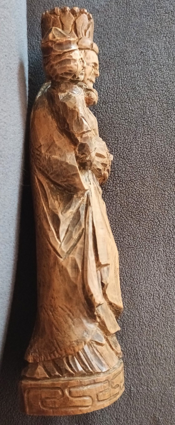 Image 1 of Statuetta della Vergine con Bambino in legno intagliato – 24,5 cm – Circa 1955-1975