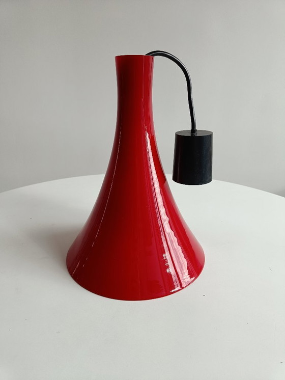 Image 1 of Lampada a sospensione rossa Tokyo del 1960 Wilhelm Braun-Feldweg per Peill & Putzler