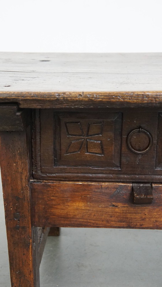 Image 1 of Antique Spanish Coffee Table From The 17th Century With Two Drawers