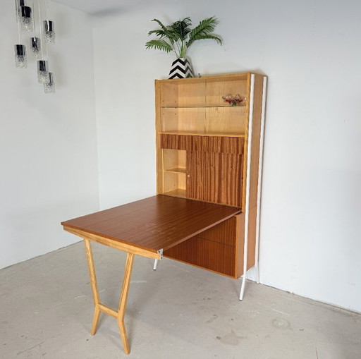 Baúl de juguetes/baúl de mantas vintage con mesa, Frantisek Jirak