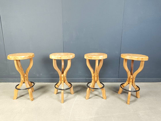 Image 1 of Mid century brutalist bar stools, 1960s - set of 4