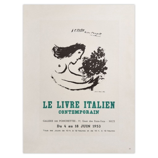 Marc CHAGALL AF 1953 - Le livre italien-poster 1959