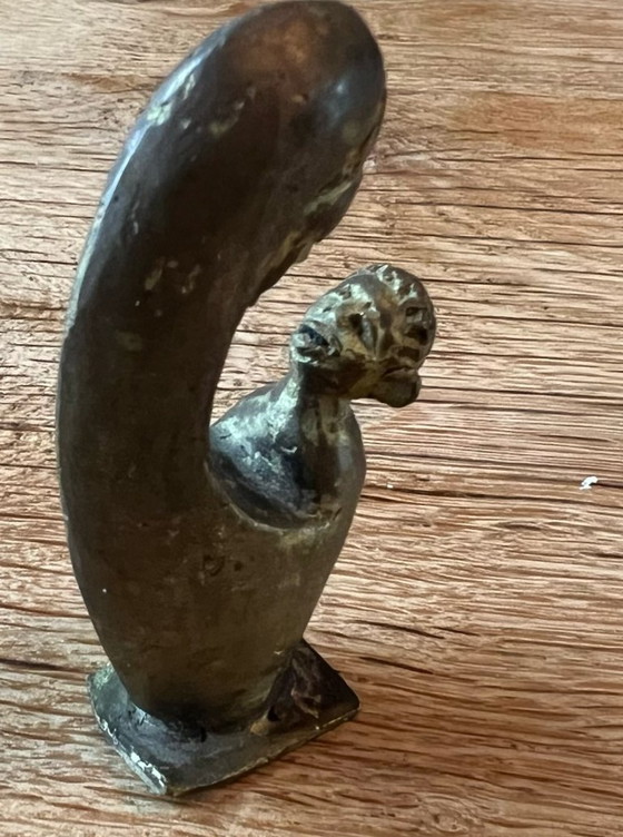 Image 1 of Statuetta in ottone - madre e figlio