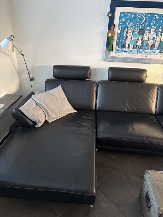 Image 1 of Hoek bank henders&hazel leder chaise longue met twee hoofdsteunen 