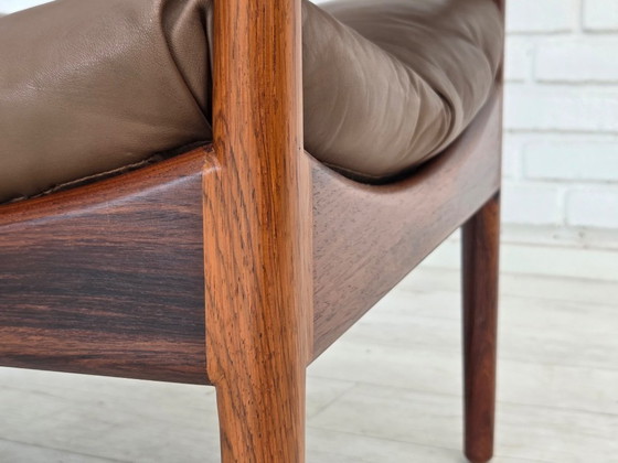 Anni '70, design danese di Kristian Vedel, Poltrona a schienale alto modello "Modus". – Poltrone, Leather (photo 20 of 21)