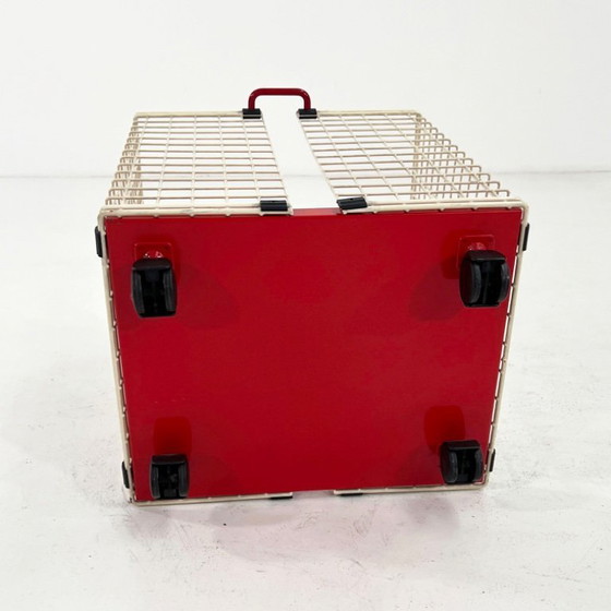 Image 1 of Red Wire Laundry Bin, 1980s