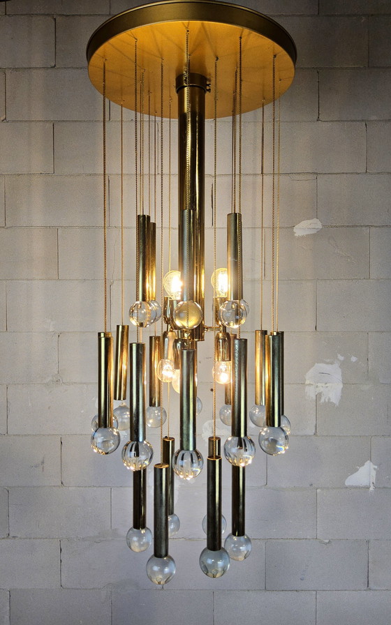 Image 1 of Vintage Itilian design chandelier gaetano sciolari (1970) Italian design murano chandelier