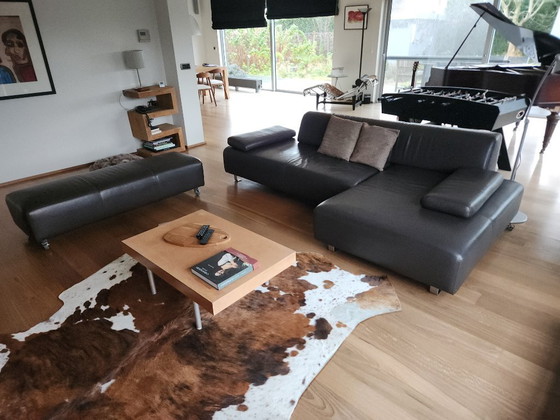 Image 1 of Alberta corner sofa, brown leather