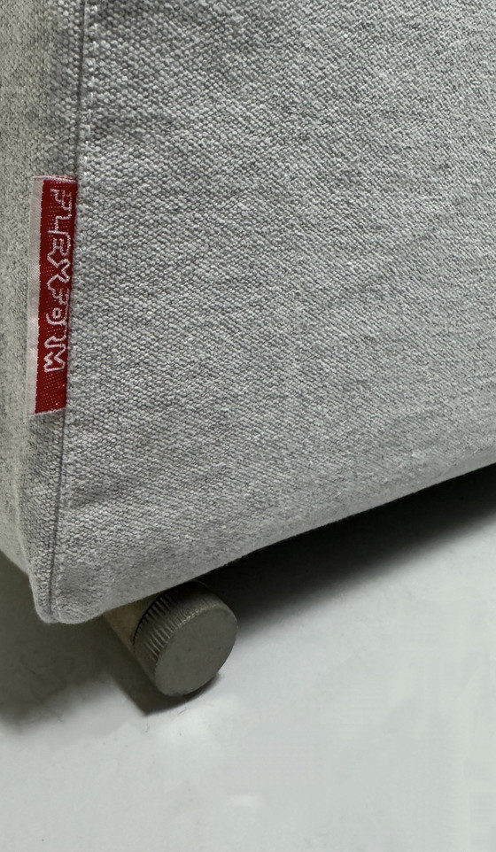 Image 1 of Flexform Groundpiece designer sofa fabric gray couch corner sofa